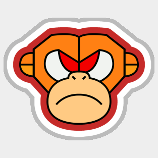 Angry Orange Geometric Monkey Sticker